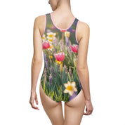 Colorful Floral Print One-Piece Swimsuit for Summer