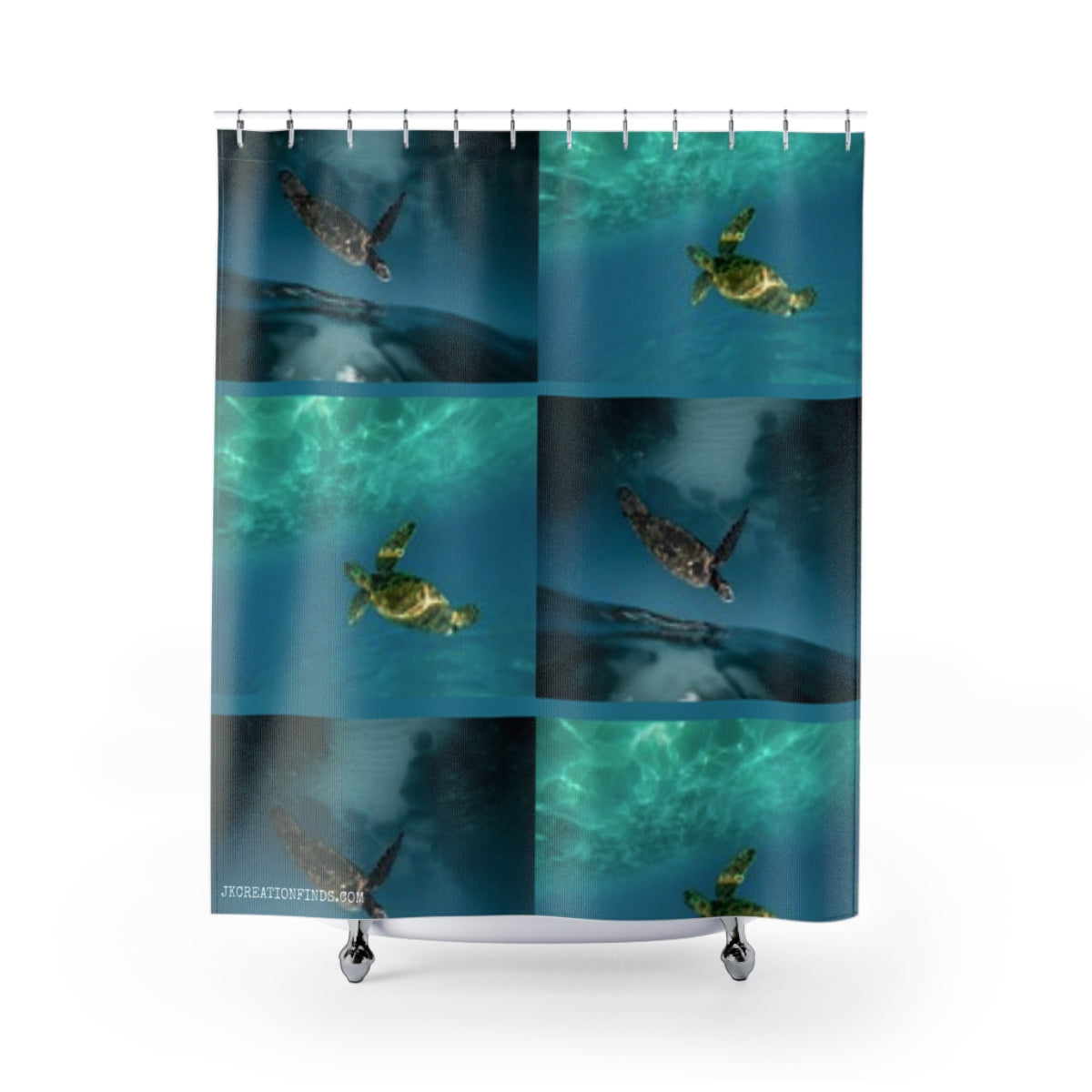 Ocean Turtle Design Shower Curtain Bathroom Decor