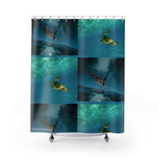 Ocean Turtle Design Shower Curtain Bathroom Decor