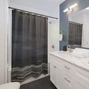Elegant Dark Wave Patterned Shower Curtain Product