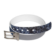 Stylish White Belt with Dark Abstract Design Belt