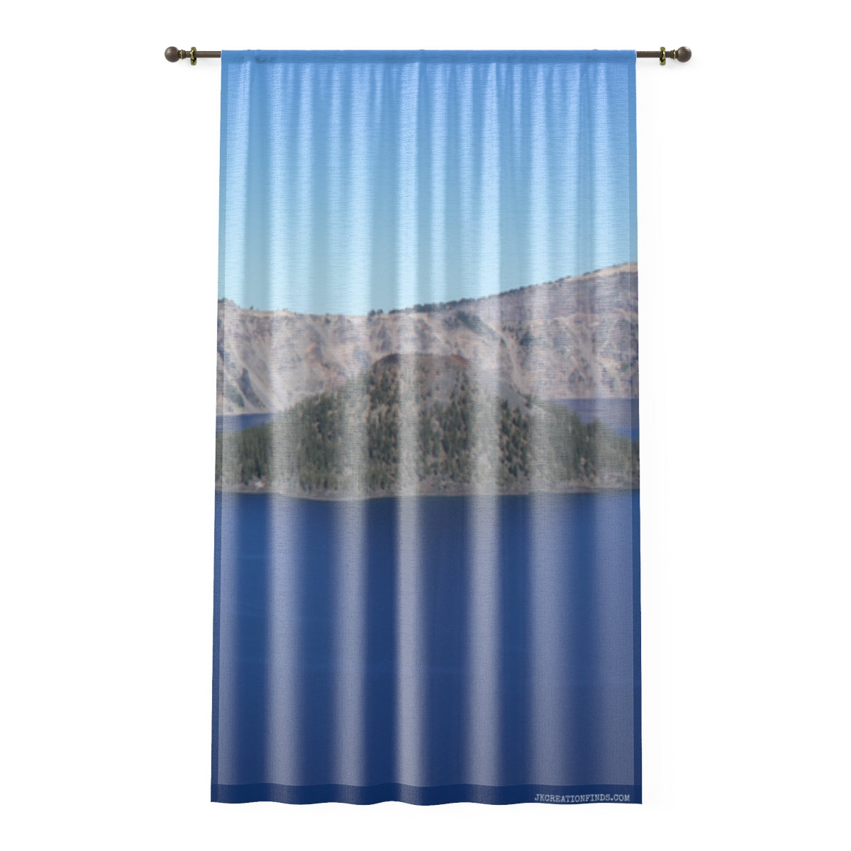 Scenic Lake and Mountain View Curtain Design