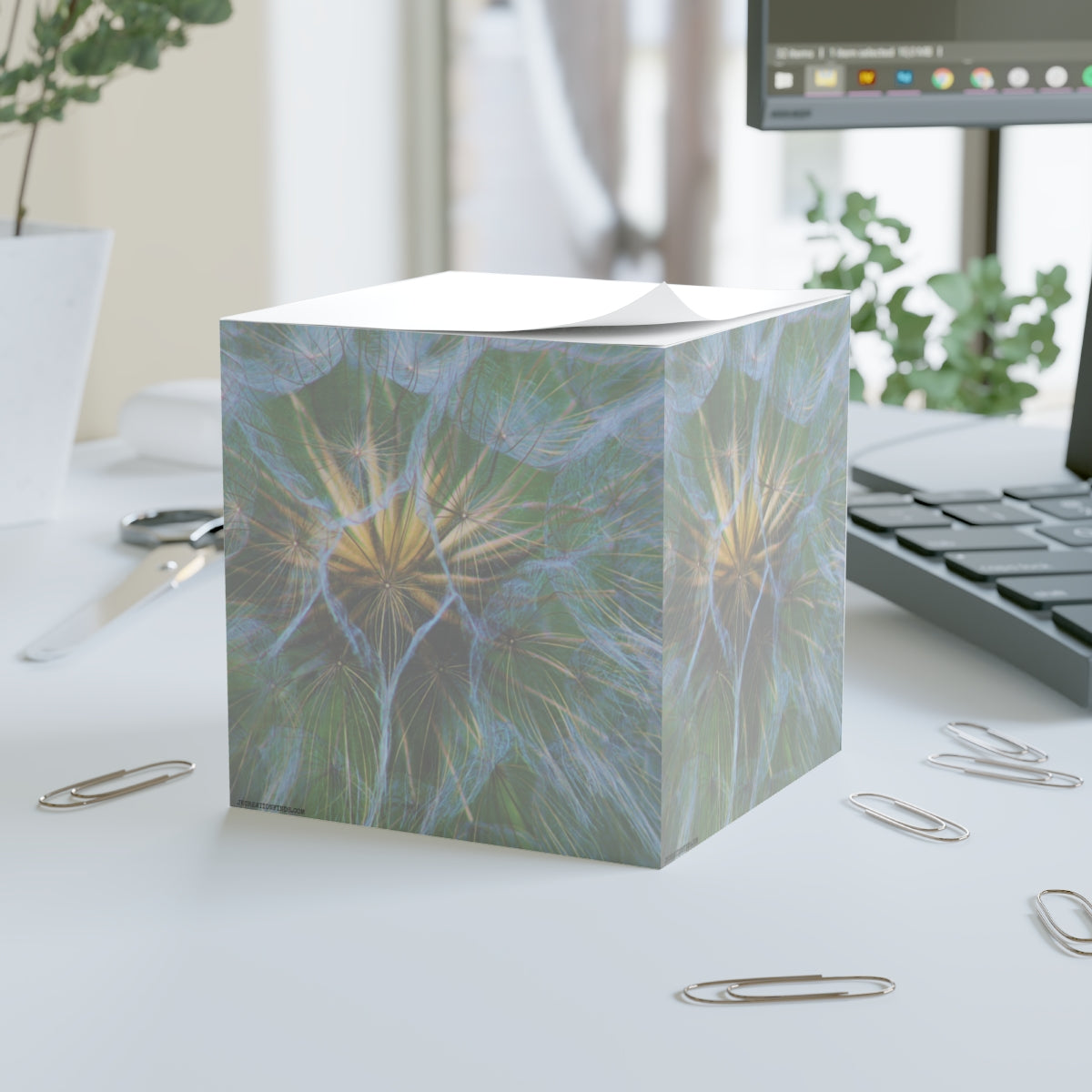 Abstract Dandelion Art Sticky Notes Cube Pad