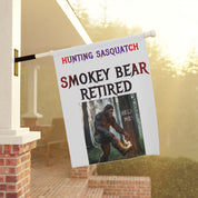 Hunting Sasquatch Smokey Bear Retired Flag Decoration