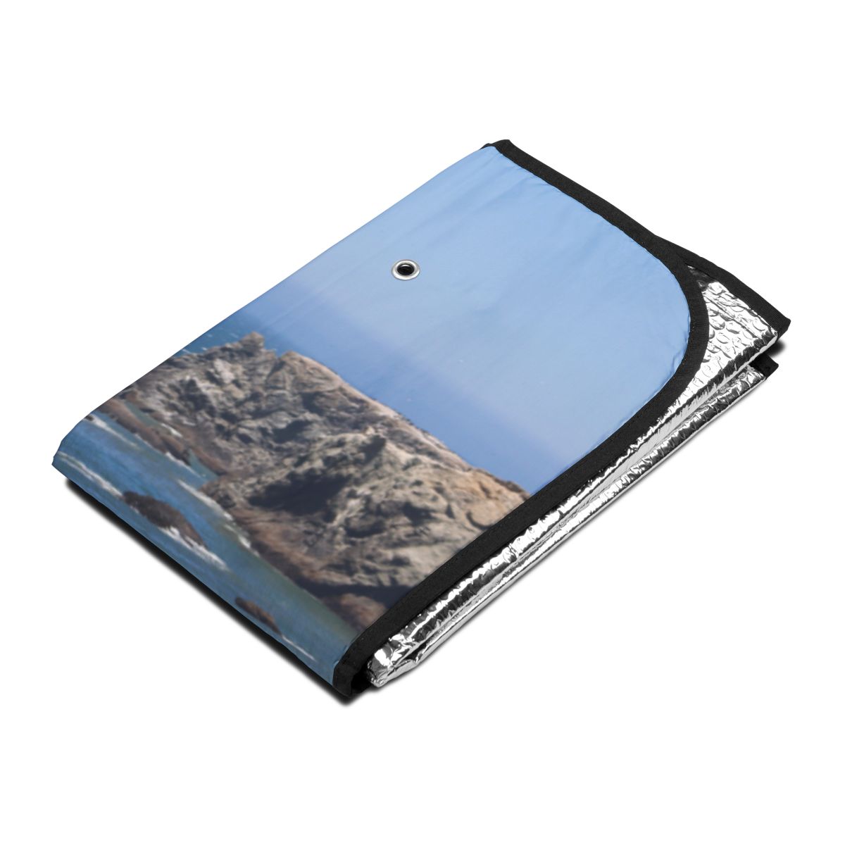 Scenic Ocean Rock View Car Sunshade Accessory