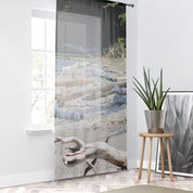 Beachcombing Window Curtain, Driftwood Beach Decor, Coastal Home, Nature Inspired, Ocean View, Serene Beach, Window Covering, Nautical