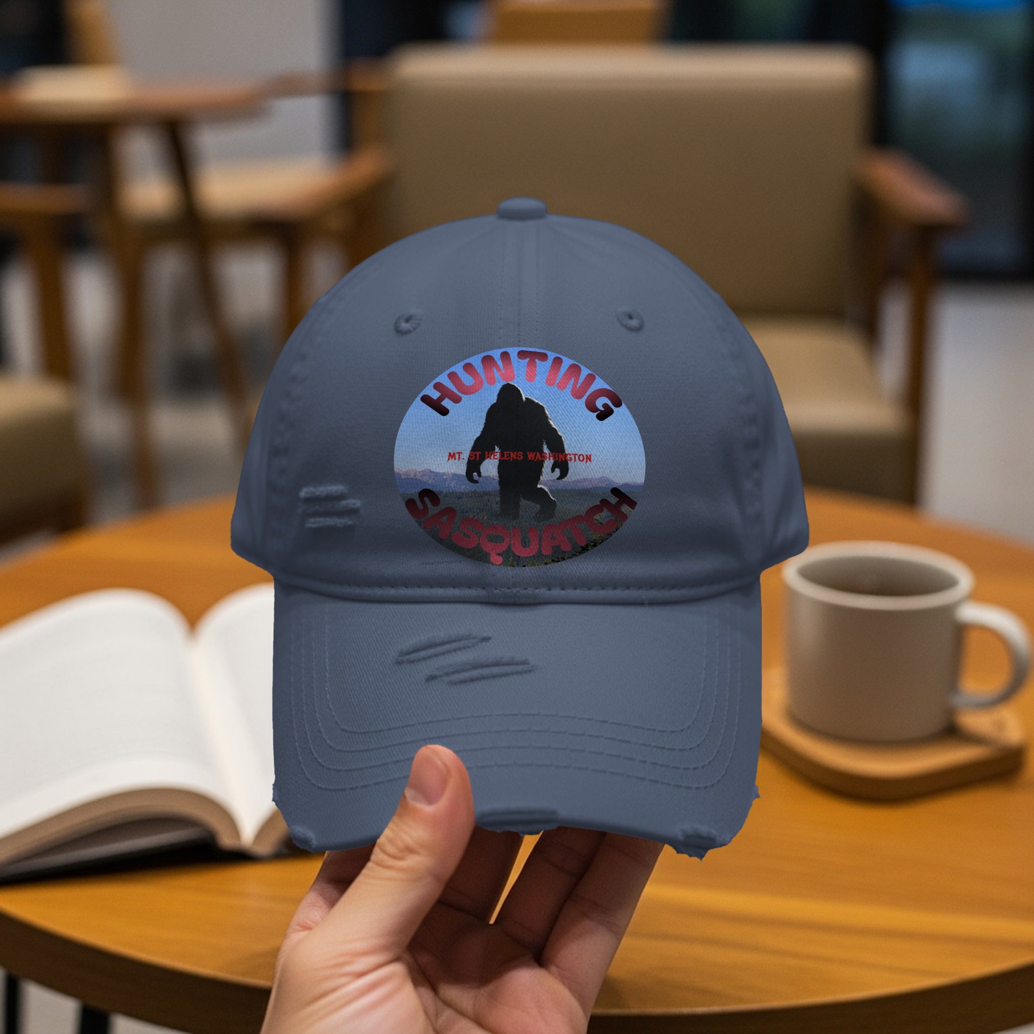 Hunting Sasquatch Distressed Blue Baseball Hat product