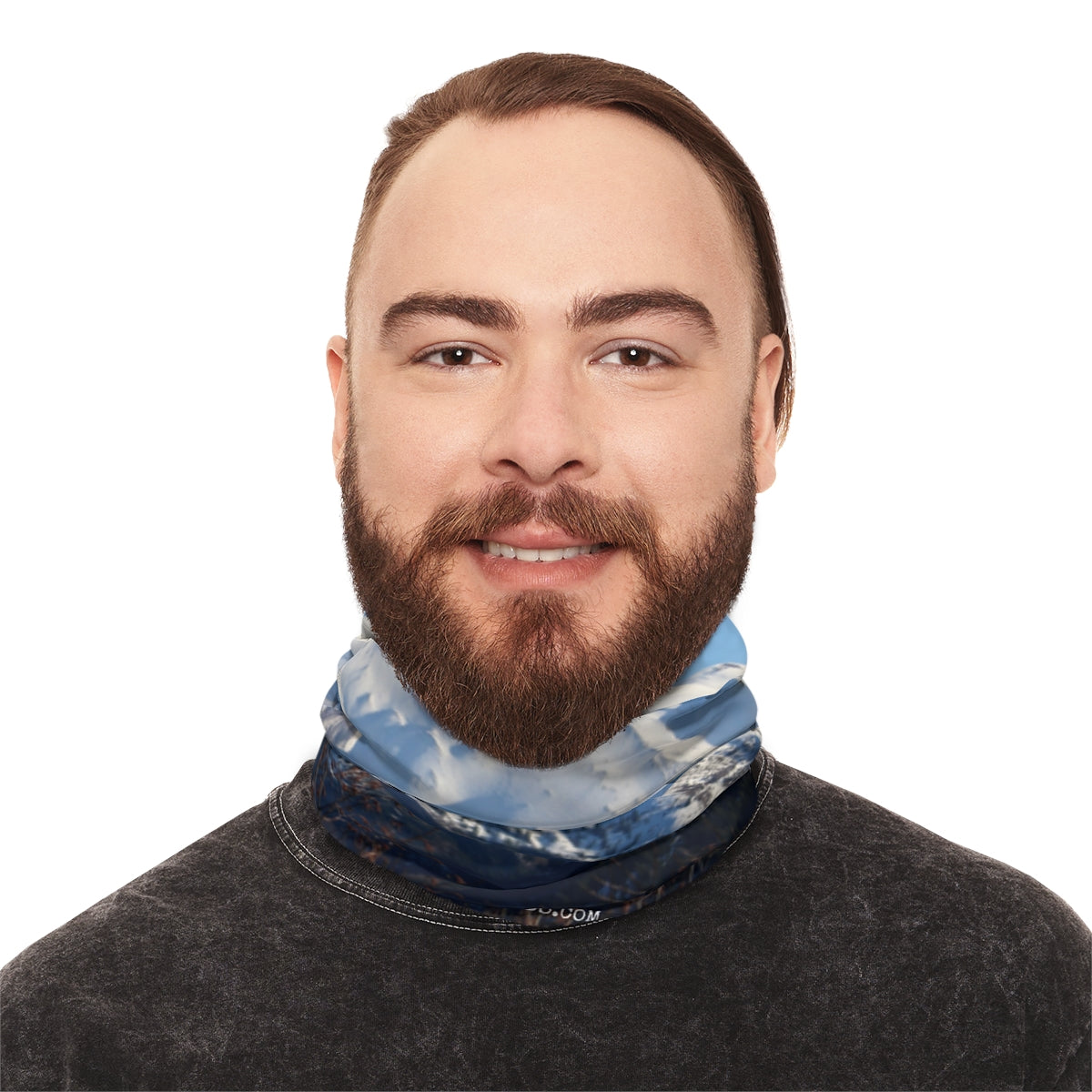 Versatile Blue Mountain Scenic Print Neck Gaiter