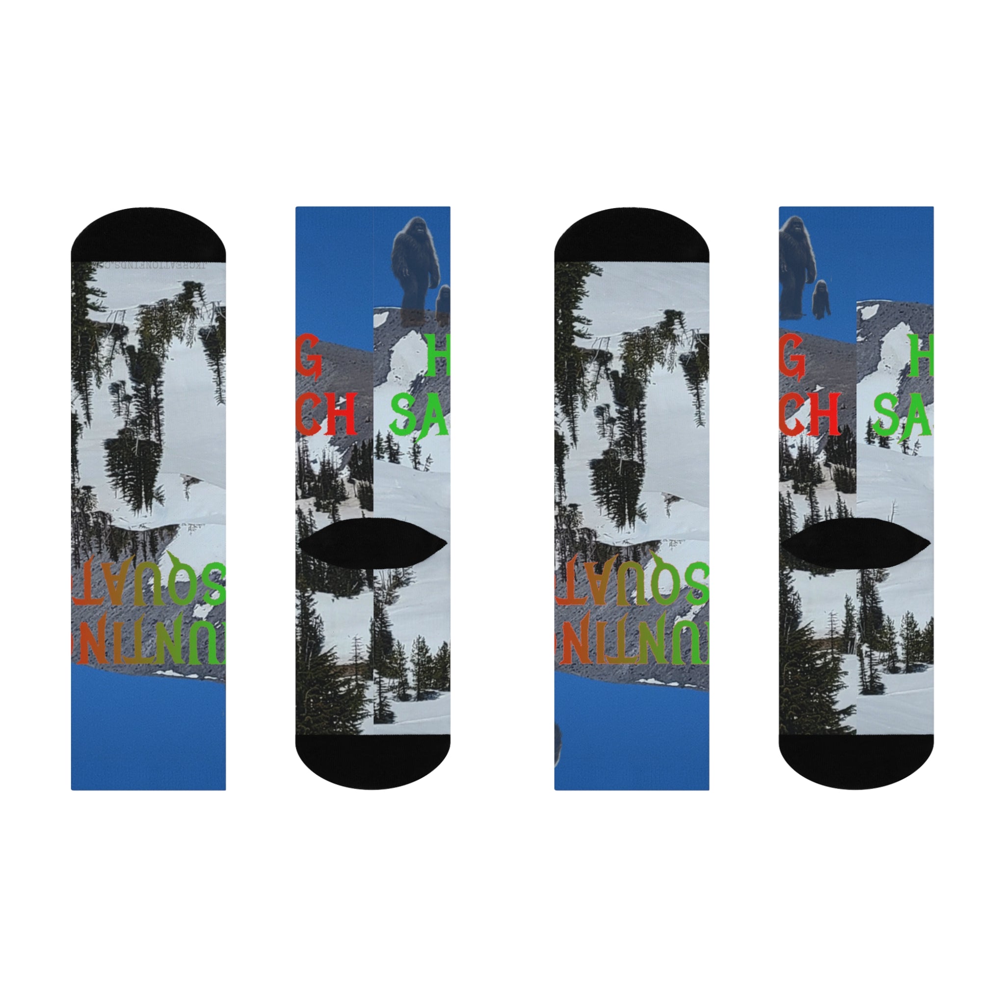 Vibrant Snowy Mountain Design Athletic Socks product type