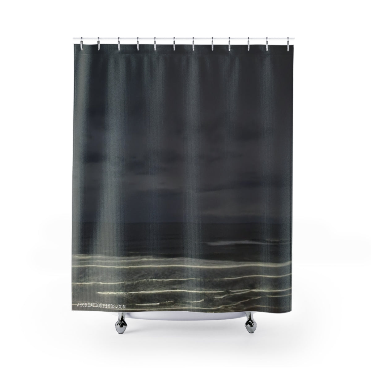 Dark Ocean Wave Pattern Design Shower Curtain