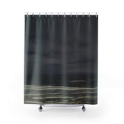 Dark Ocean Wave Pattern Design Shower Curtain