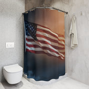 American Flag Design Bathroom Shower Curtain