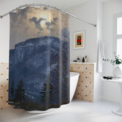 Mesmerizing Snowy Mountain Scene Shower Curtain