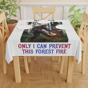 Bigfoot holding a torch in a forest, with text "ONLY I CAN PREVENT THIS FOREST FIRE".