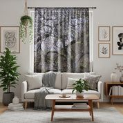Forest Tree Branches Image on Living Room Curtain