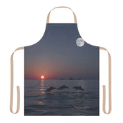 Moonlit Ocean Sunset with Dolphins Apron