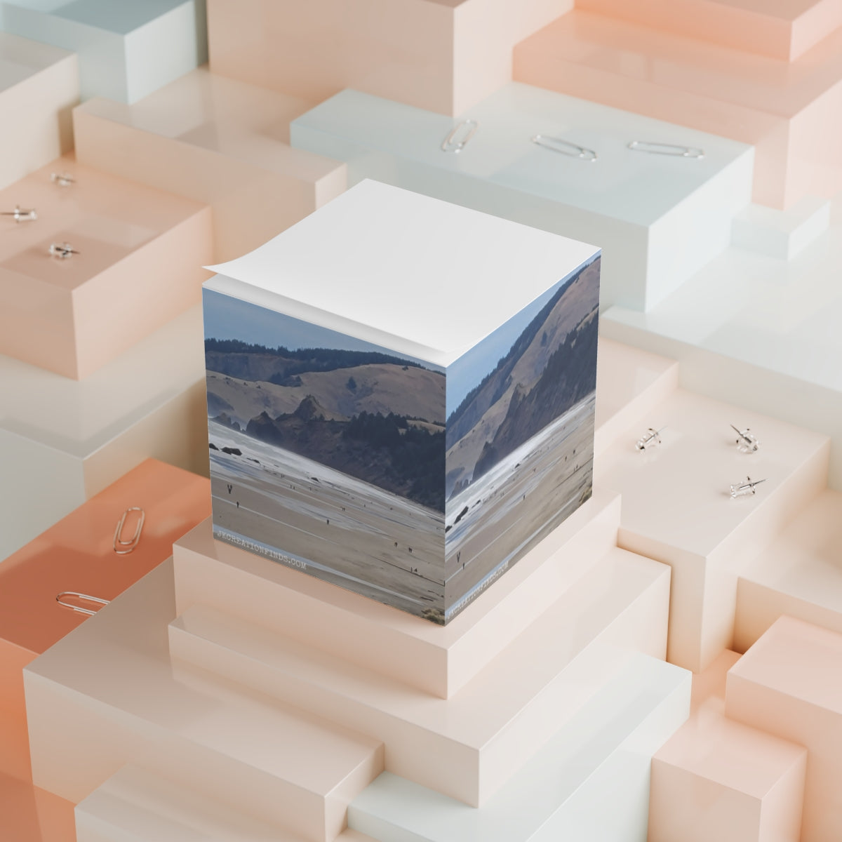 Scenic Coastal Landscape on Decorative Cube Product