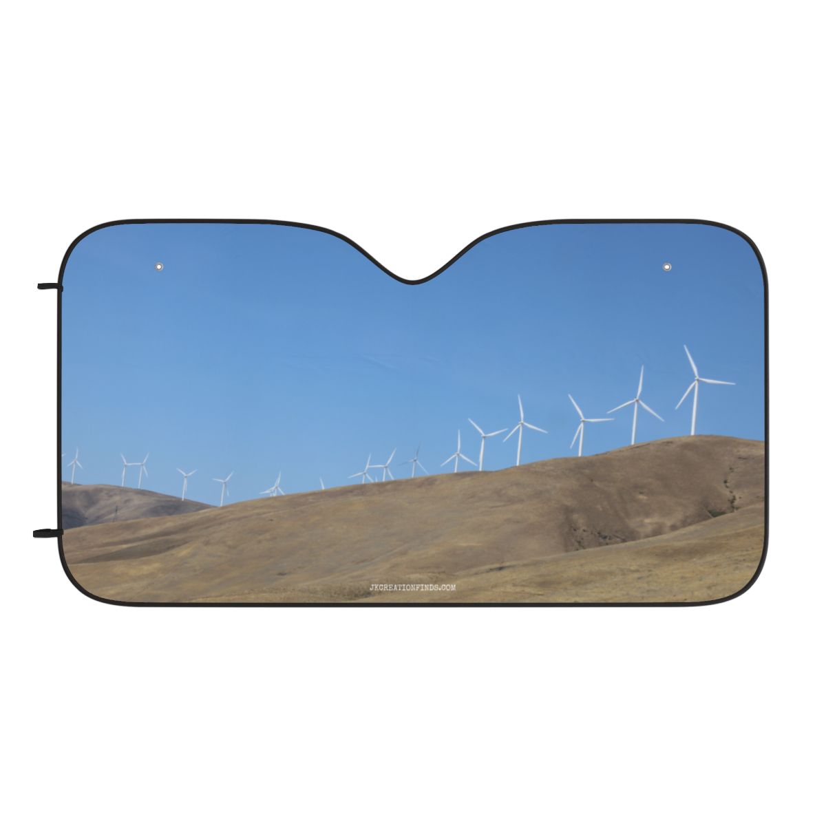 Scenic Wind Turbines on Hillside Print Sunshade for Car