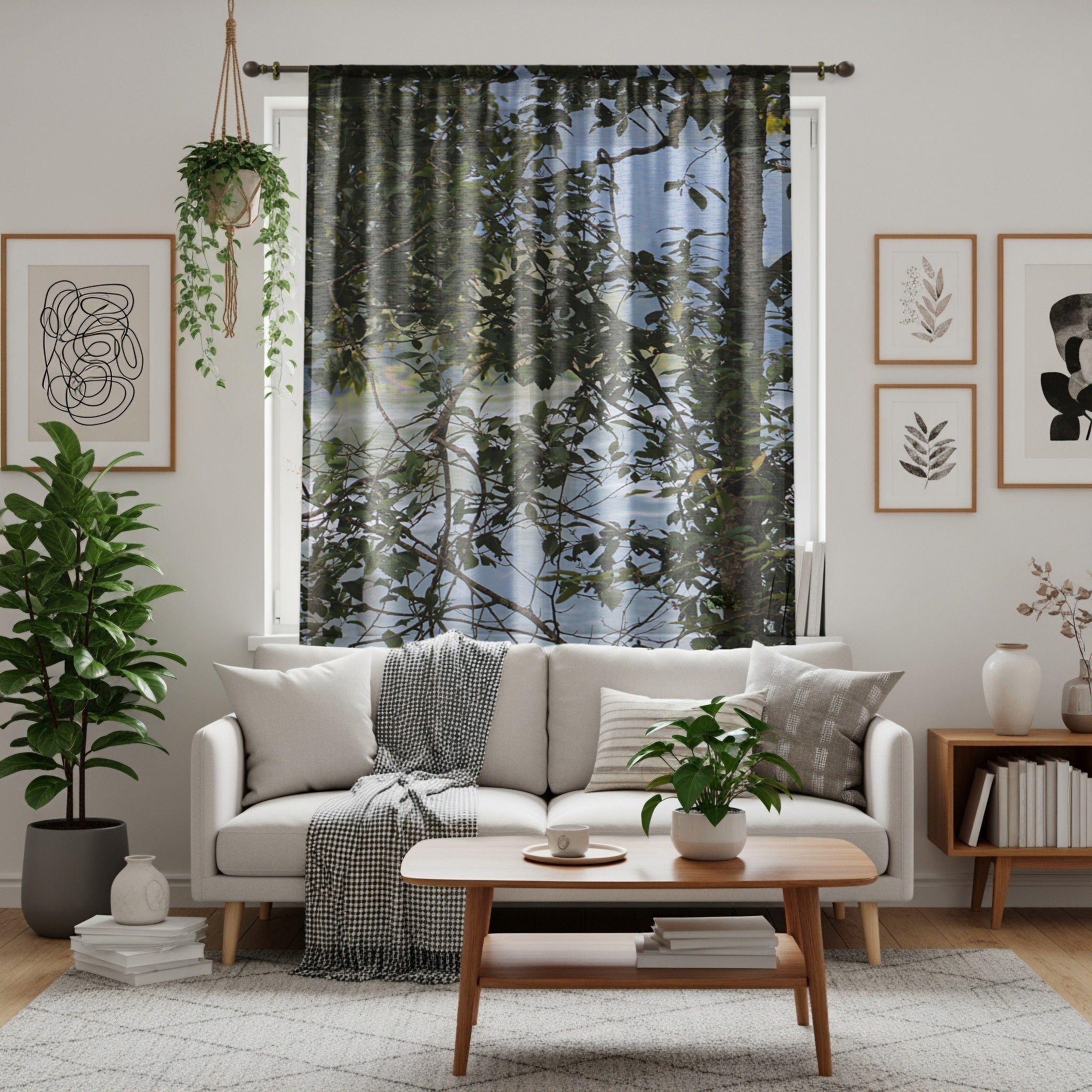 Nature-Inspired Window Curtains with Leafy Design Product