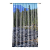 Mountain View Window Curtain, Evergreen Forest Curtains, Nature Inspired Window Decor, Scenic Landscape Drapes, Mountain Range Home Decor