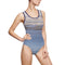 Blue Ocean Waves Print One-Piece Swimsuit Product