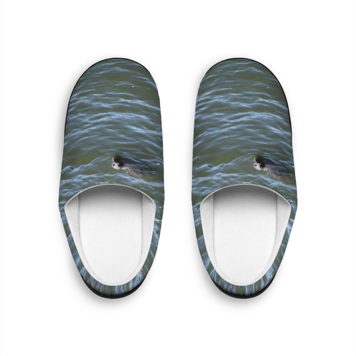 Cute Seal Swimming on Ocean Waves Printed Slippers