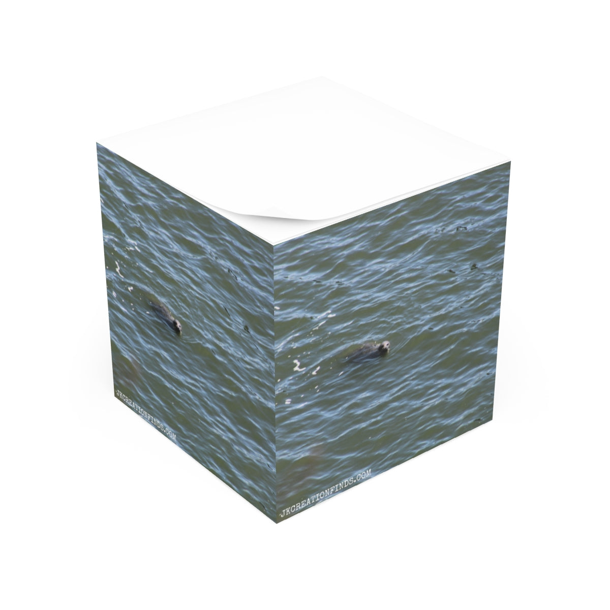 Sea Otter Floating in Rippling Water Square Sticky Notes