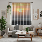 Stunning Sunset Design Drapes for Modern Living Room