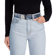 Stylish High Waist Light Denim Blue Women's Jeans