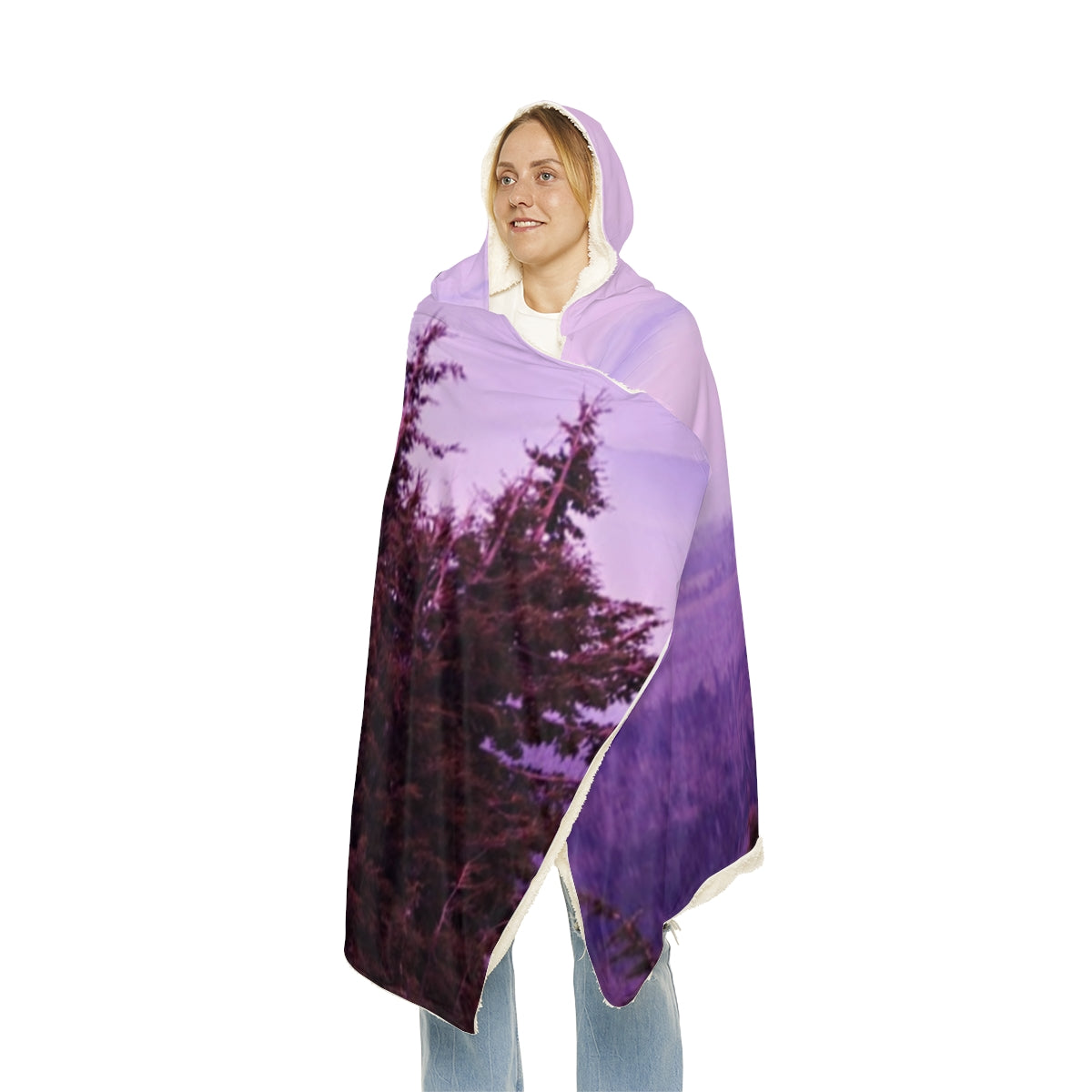Cozy Lavender Forest Hooded Blanket for Ultimate Warmth