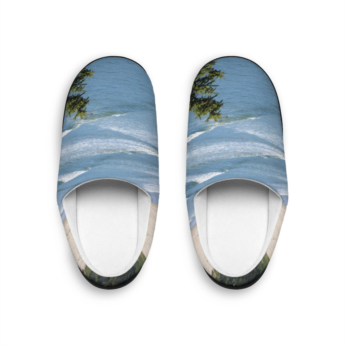 Waves and Trees Scenic Indoor Slippers