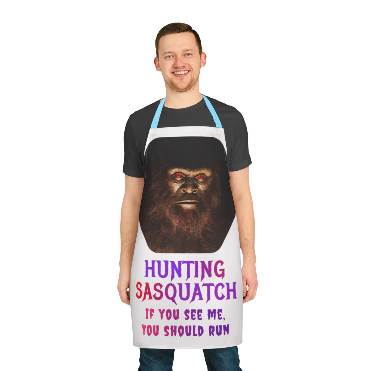 Hunting Sasquatch If You See Me You Should Run apron
