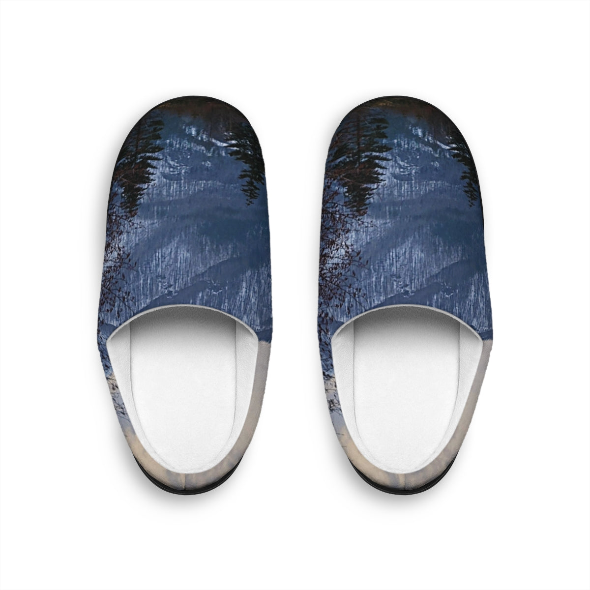 Cozy Winter Night Forest Scene Slip-On Shoes