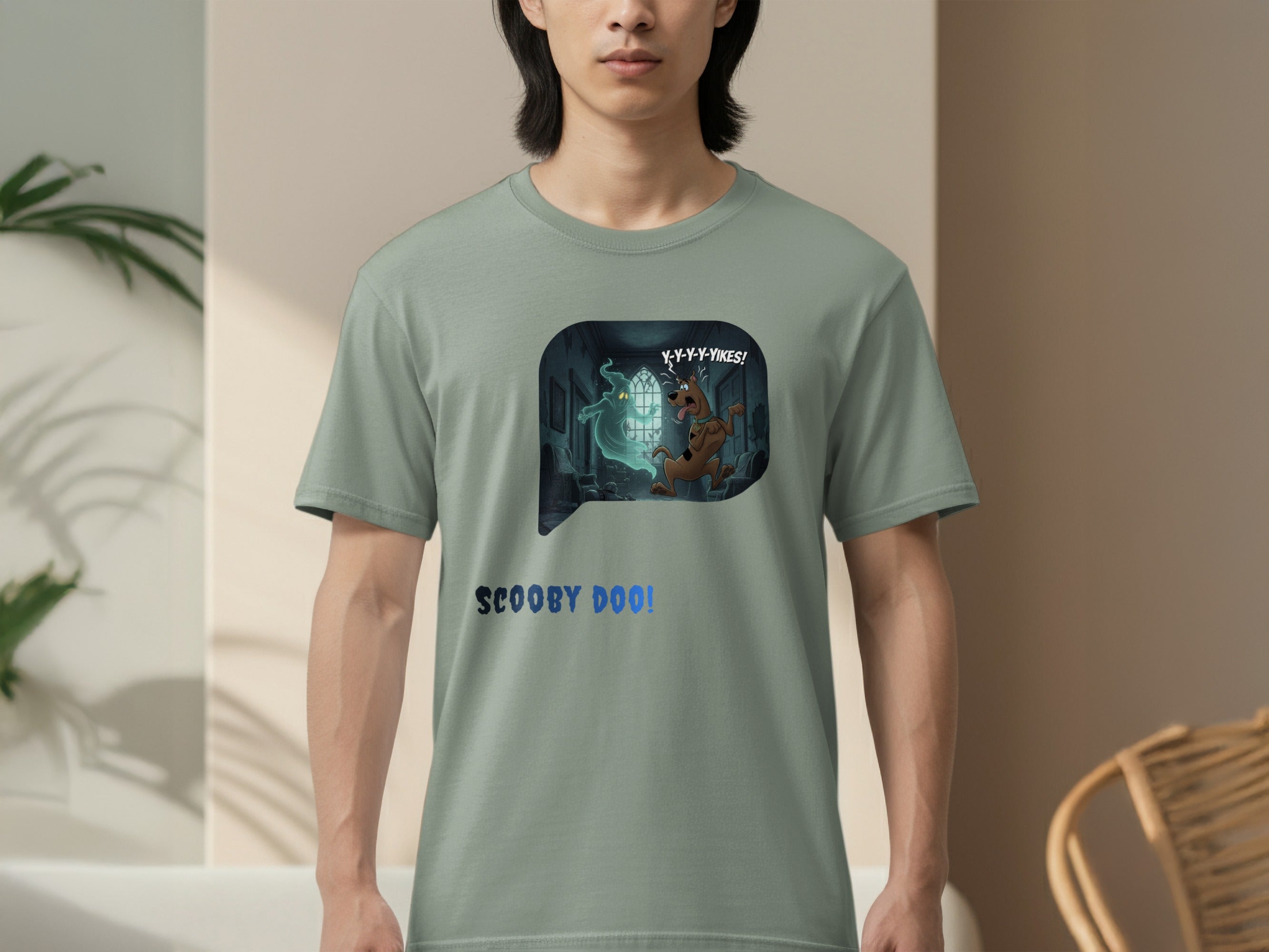 Scooby Doo Screaming Yikes Funny Graphic Tee