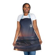 Dolphins and Moonlit Ocean Print Apron