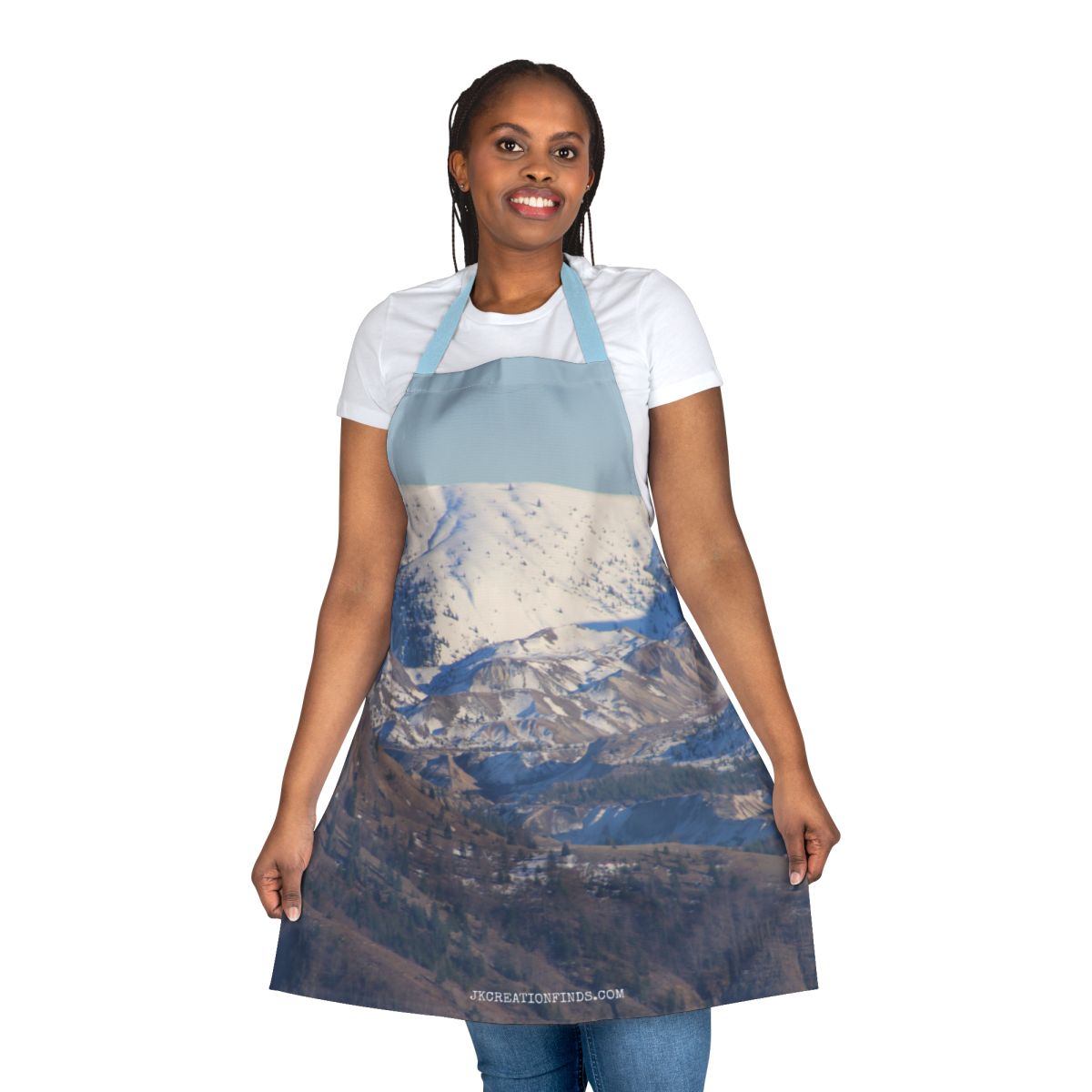 Snowy Mountain Print Kitchen Apron for Cooking and Baking