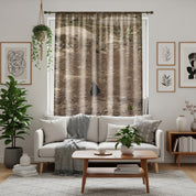 Butterfly Window Curtain, Nature Inspired Drapes, Insect Art Home Decor, Earth Tone Window Panels, Bohemian Style Curtains, Rustic Design