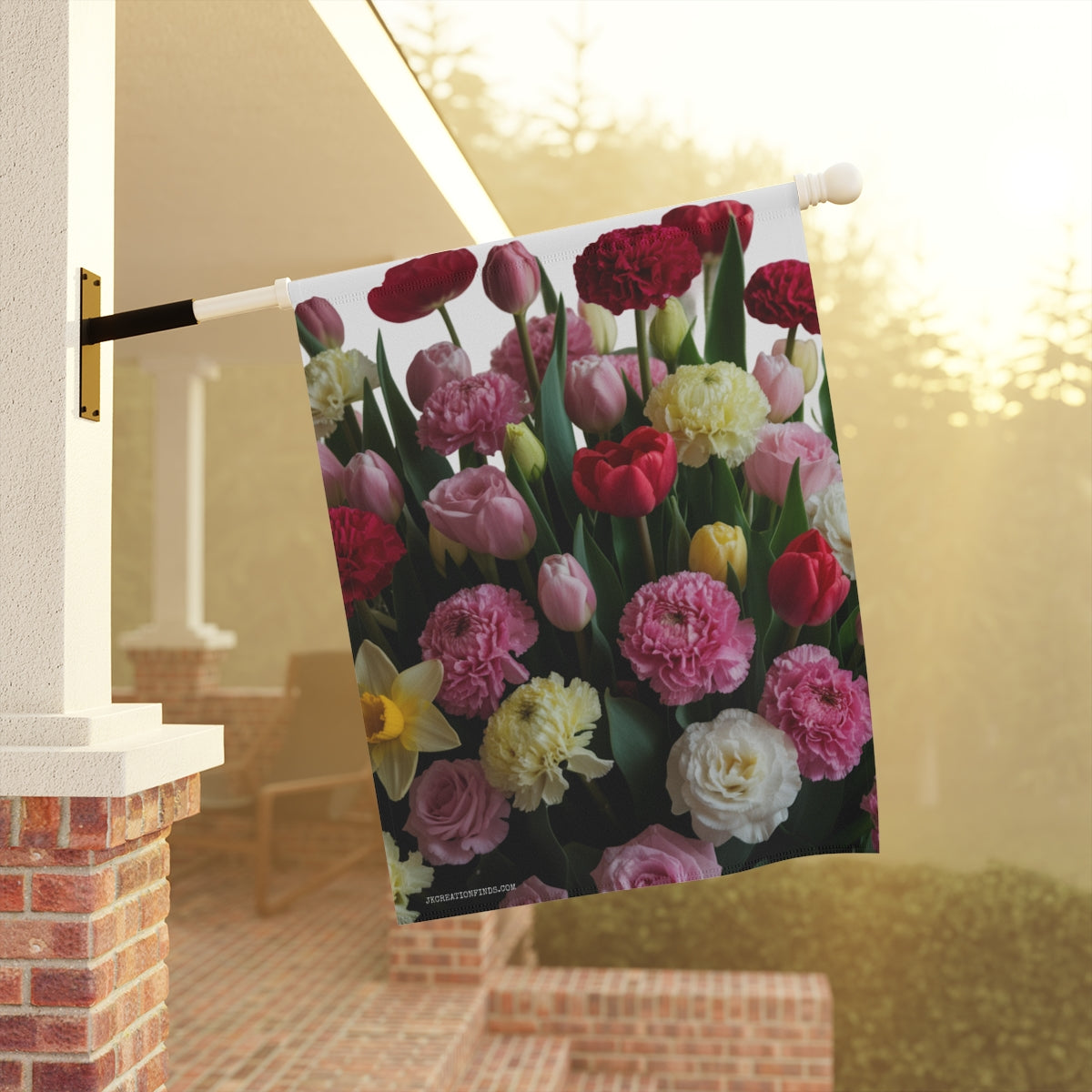 Vibrant Spring Flowers Design Garden Flag Product