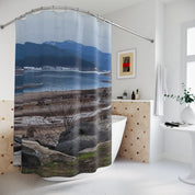 Scenic Mountain Lake View Bathroom Shower Curtain