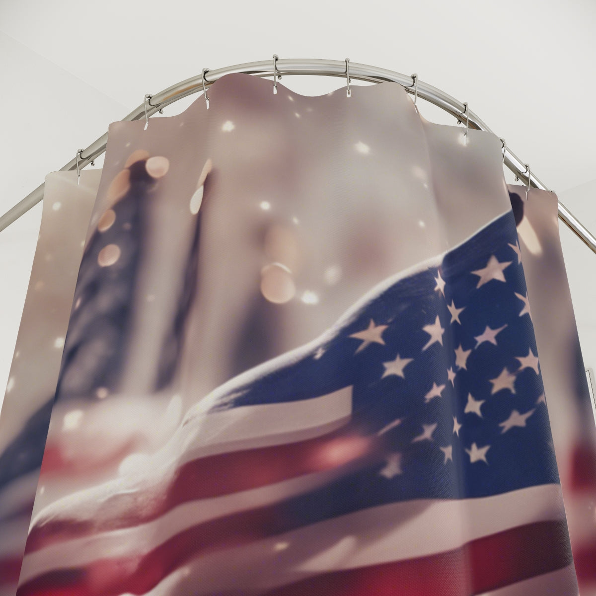 Festive American Flag Design Shower Curtain