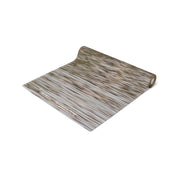 Rolled yoga mat with rippling water pattern and website URL.