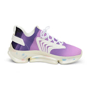 Vibrant purple and white sports sneaker product