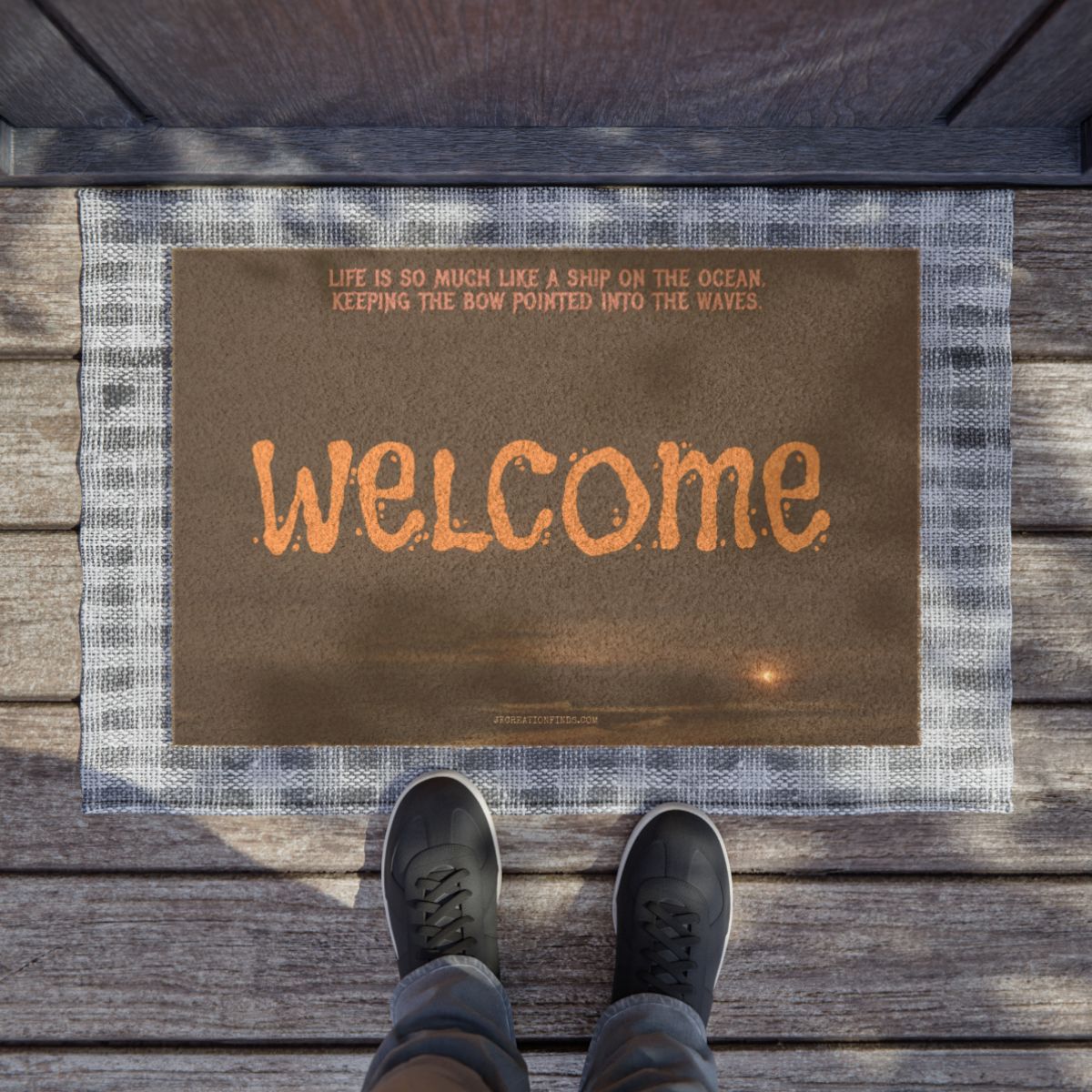 Welcome Doormat with Inspirational Quote Design