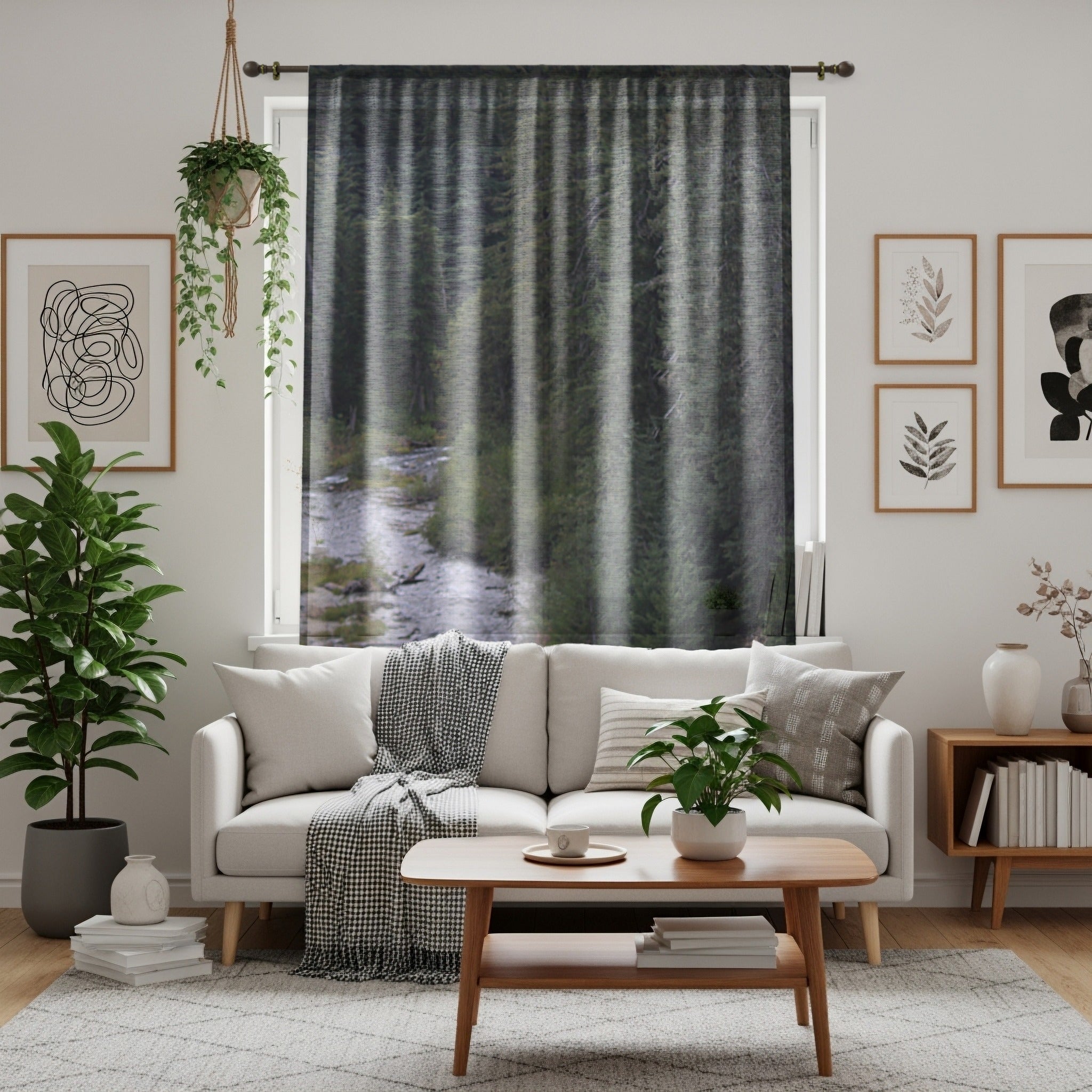 Nature-Inspired Living Room Decor Curtain Set
