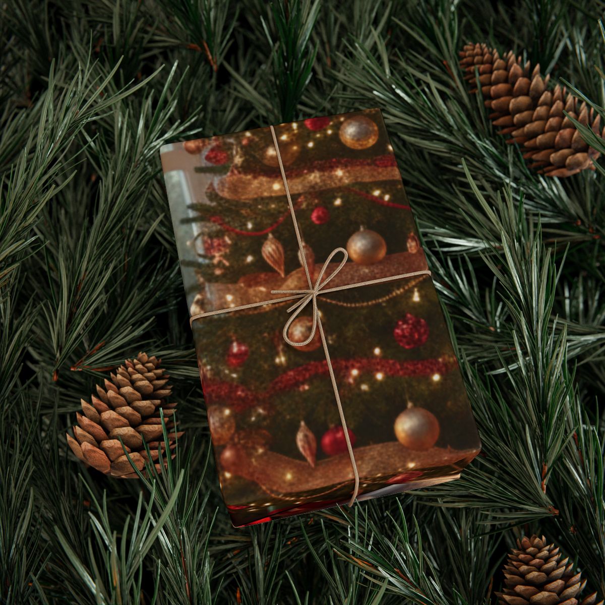 Festively Wrapped Christmas Gift Box Perfect for Xmas