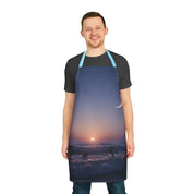Sunset Ocean Scene Apron with Crescent Moon Design