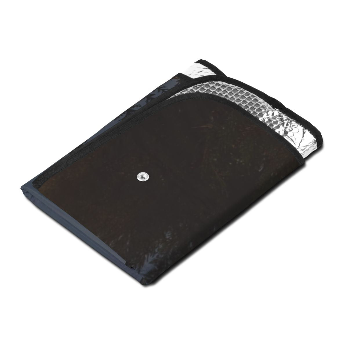 Compact Black and Silver Foldable Sun Shade Accessory