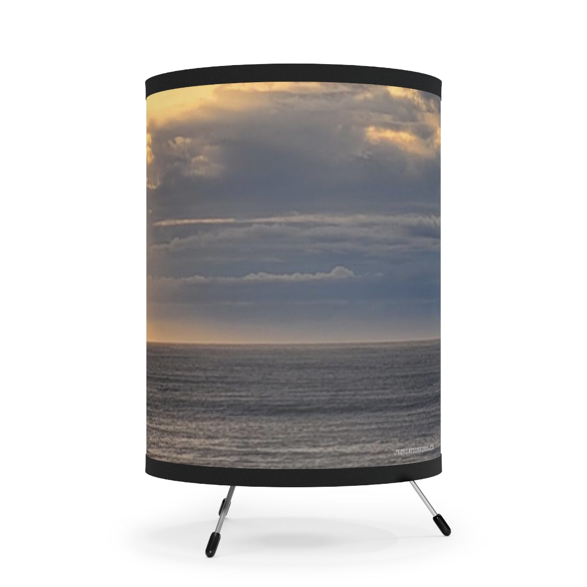 Serene Ocean Horizon at Sunset Drum Lamp Shade