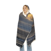 Serene Ocean Sunset Hooded Blanket for Cozy Relaxation