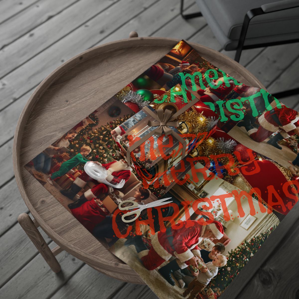 Festive Merry Christmas Wrapping Paper for Holiday Gifts